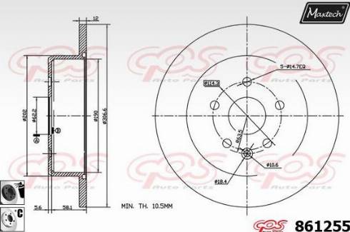 Maxtech 861255.6060 - Bremsscheibe alexcarstop-ersatzteile.com