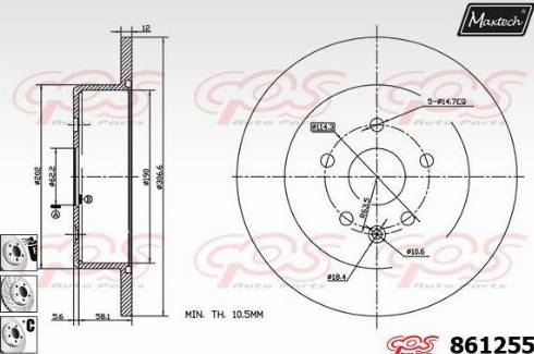 Maxtech 861255.6880 - Bremsscheibe alexcarstop-ersatzteile.com