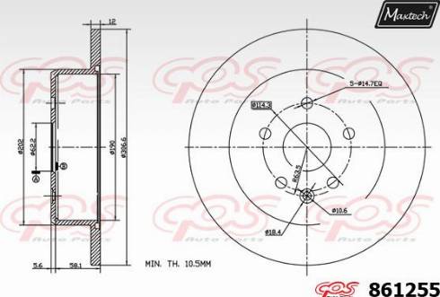 Maxtech 861255.0000 - Bremsscheibe alexcarstop-ersatzteile.com