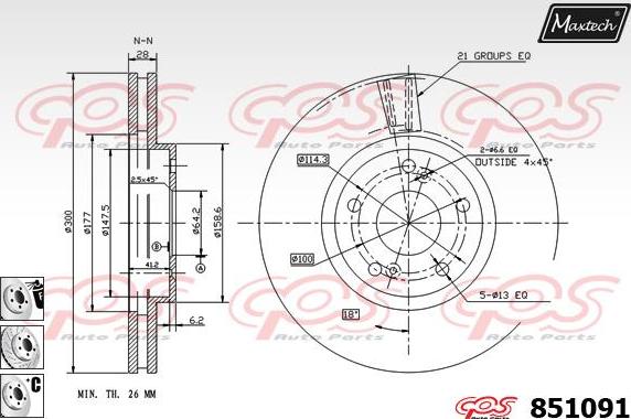 Maxtech 871524 - Bremsscheibe alexcarstop-ersatzteile.com