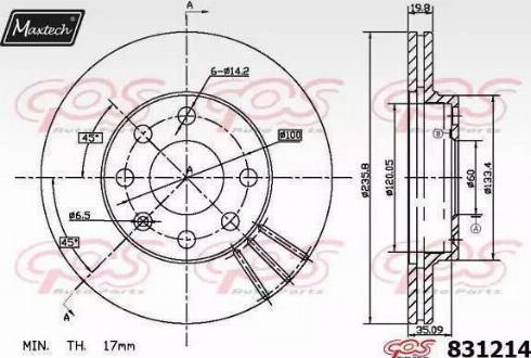 Maxtech 831214.6980 - Bremsscheibe alexcarstop-ersatzteile.com