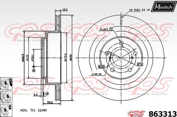 Maxtech 831214 - Bremsscheibe alexcarstop-ersatzteile.com