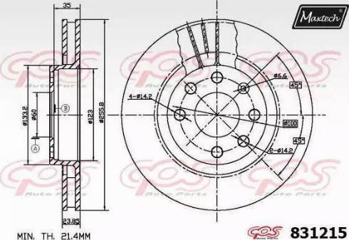 Maxtech 831215.6880 - Bremsscheibe alexcarstop-ersatzteile.com