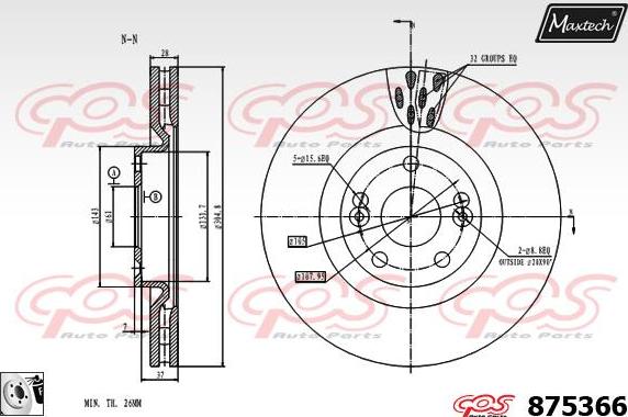 Maxtech 831215 - Bremsscheibe alexcarstop-ersatzteile.com