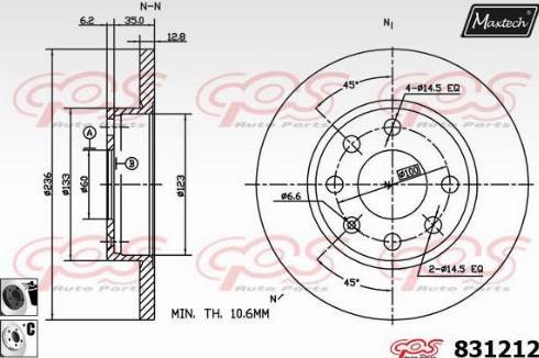 Maxtech 831212.6060 - Bremsscheibe alexcarstop-ersatzteile.com