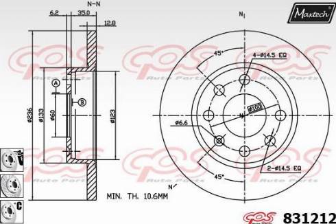 Maxtech 831212.6880 - Bremsscheibe alexcarstop-ersatzteile.com