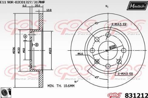 Maxtech 831212.0060 - Bremsscheibe alexcarstop-ersatzteile.com