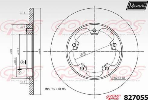 Maxtech 827055.0000 - Bremsscheibe alexcarstop-ersatzteile.com