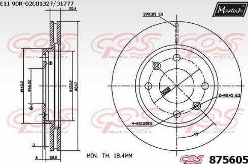 Maxtech 875605.0000 - Bremsscheibe alexcarstop-ersatzteile.com