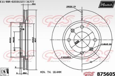 Maxtech 875605.0080 - Bremsscheibe alexcarstop-ersatzteile.com