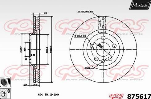 Maxtech 875617.6060 - Bremsscheibe alexcarstop-ersatzteile.com