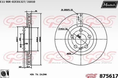 Maxtech 875617.0060 - Bremsscheibe alexcarstop-ersatzteile.com