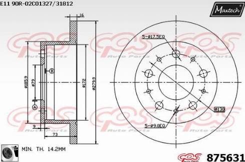 Maxtech 875631.0060 - Bremsscheibe alexcarstop-ersatzteile.com