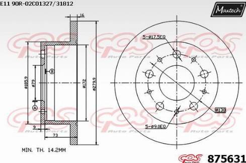 Maxtech 875631.0000 - Bremsscheibe alexcarstop-ersatzteile.com