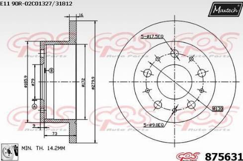 Maxtech 875631.0080 - Bremsscheibe alexcarstop-ersatzteile.com