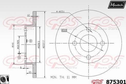 Maxtech 875301.0060 - Bremsscheibe alexcarstop-ersatzteile.com