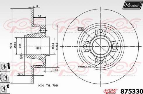 Maxtech 875330.6885 - Bremsscheibe alexcarstop-ersatzteile.com