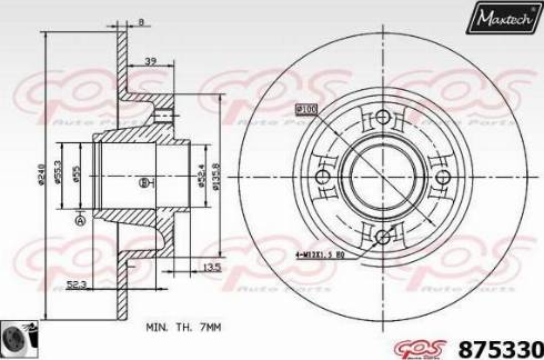 Maxtech 875330.0065 - Bremsscheibe alexcarstop-ersatzteile.com