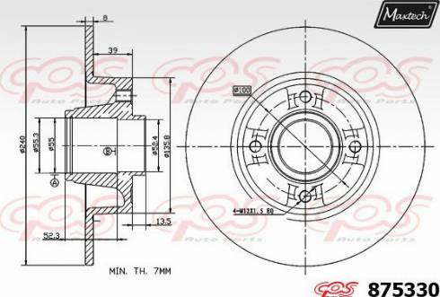 Maxtech 875330.0005 - Bremsscheibe alexcarstop-ersatzteile.com