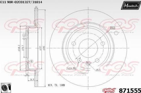 Maxtech 871555.0060 - Bremsscheibe alexcarstop-ersatzteile.com