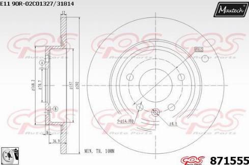 Maxtech 871555.0080 - Bremsscheibe alexcarstop-ersatzteile.com