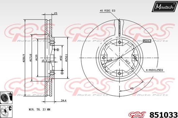 Maxtech 871556 - Bremsscheibe alexcarstop-ersatzteile.com