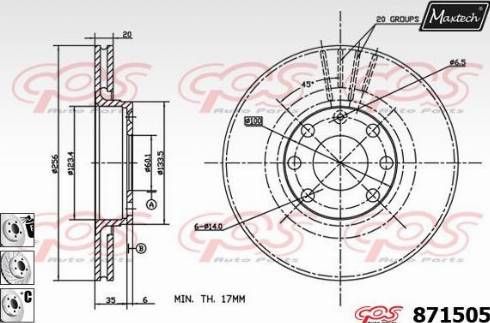 Maxtech 871505.6980 - Bremsscheibe alexcarstop-ersatzteile.com