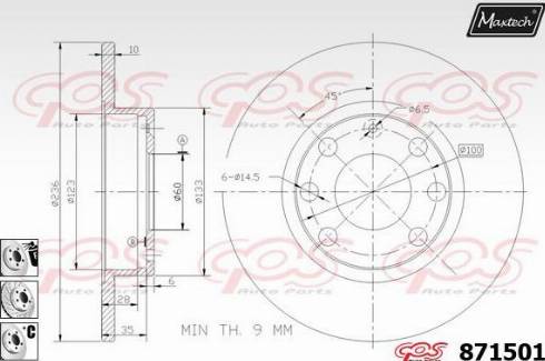 Maxtech 871501.6880 - Bremsscheibe alexcarstop-ersatzteile.com