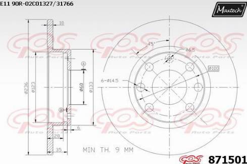 Maxtech 871501.0000 - Bremsscheibe alexcarstop-ersatzteile.com