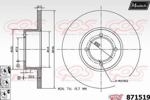 Maxtech 871519.6980 - Bremsscheibe alexcarstop-ersatzteile.com