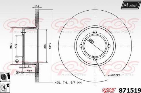 Maxtech 871519.6060 - Bremsscheibe alexcarstop-ersatzteile.com