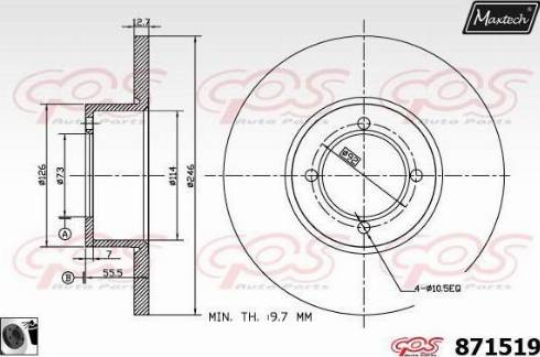 Maxtech 871519.0060 - Bremsscheibe alexcarstop-ersatzteile.com