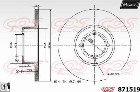 Maxtech 871519.0080 - Bremsscheibe alexcarstop-ersatzteile.com