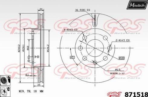 Maxtech 871518.6060 - Bremsscheibe alexcarstop-ersatzteile.com