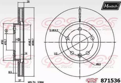 Maxtech 871536.0000 - Bremsscheibe alexcarstop-ersatzteile.com