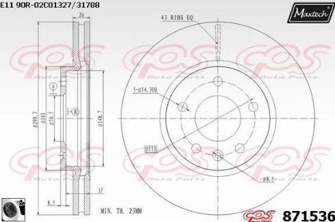 Maxtech 871536.0060 - Bremsscheibe alexcarstop-ersatzteile.com