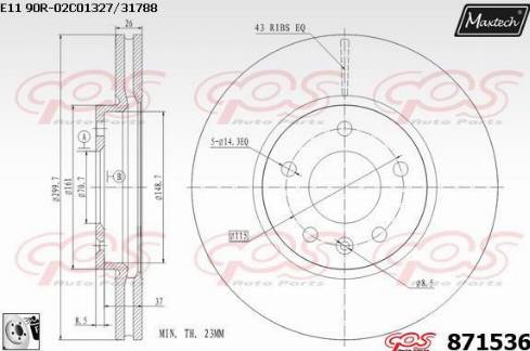 Maxtech 871536.0080 - Bremsscheibe alexcarstop-ersatzteile.com