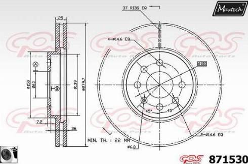 Maxtech 871530.0060 - Bremsscheibe alexcarstop-ersatzteile.com