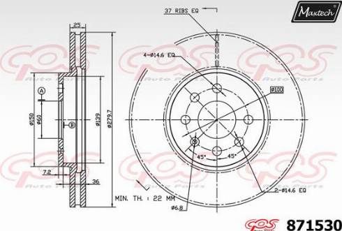 Maxtech 871530.0000 - Bremsscheibe alexcarstop-ersatzteile.com