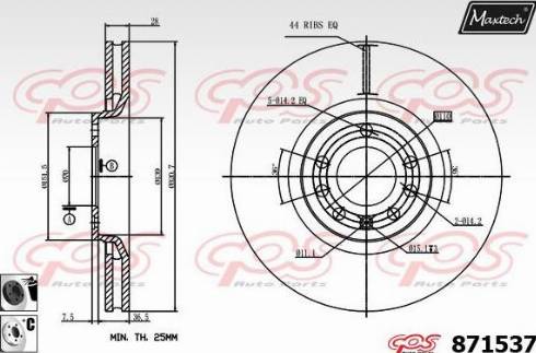 Maxtech 871537.6060 - Bremsscheibe alexcarstop-ersatzteile.com