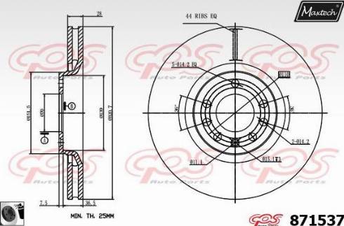 Maxtech 871537.0060 - Bremsscheibe alexcarstop-ersatzteile.com