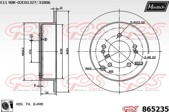 Maxtech 871537 - Bremsscheibe alexcarstop-ersatzteile.com