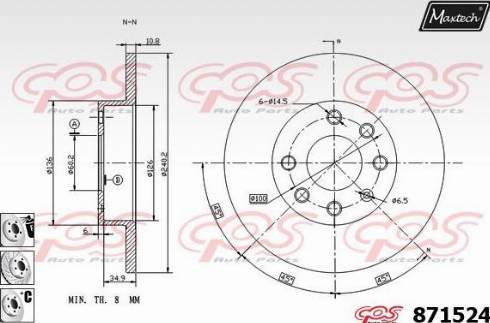 Maxtech 871524.6880 - Bremsscheibe alexcarstop-ersatzteile.com