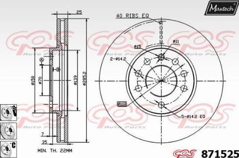 Maxtech 871525.6880 - Bremsscheibe alexcarstop-ersatzteile.com