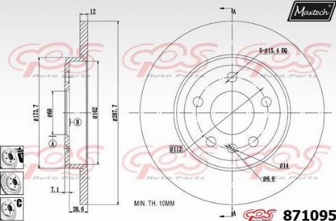 Maxtech 871095.6880 - Bremsscheibe alexcarstop-ersatzteile.com