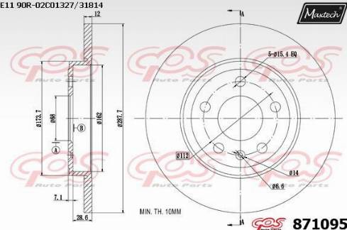 Maxtech 871095.0000 - Bremsscheibe alexcarstop-ersatzteile.com