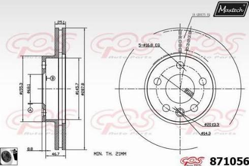 Maxtech 871056.0060 - Bremsscheibe alexcarstop-ersatzteile.com