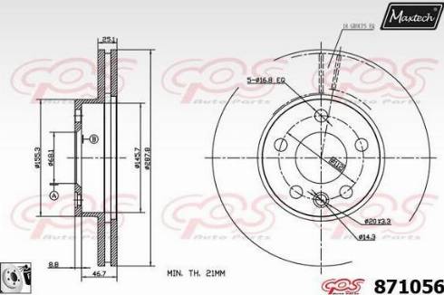 Maxtech 871056.0080 - Bremsscheibe alexcarstop-ersatzteile.com