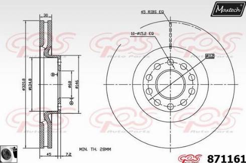 Maxtech 871161.0060 - Bremsscheibe alexcarstop-ersatzteile.com