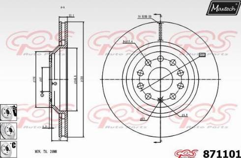 Maxtech 871101.6980 - Bremsscheibe alexcarstop-ersatzteile.com